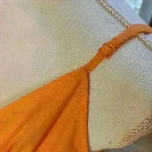 NWT Women's long summer dress with open back, orange, size large - Picture 4 of 12